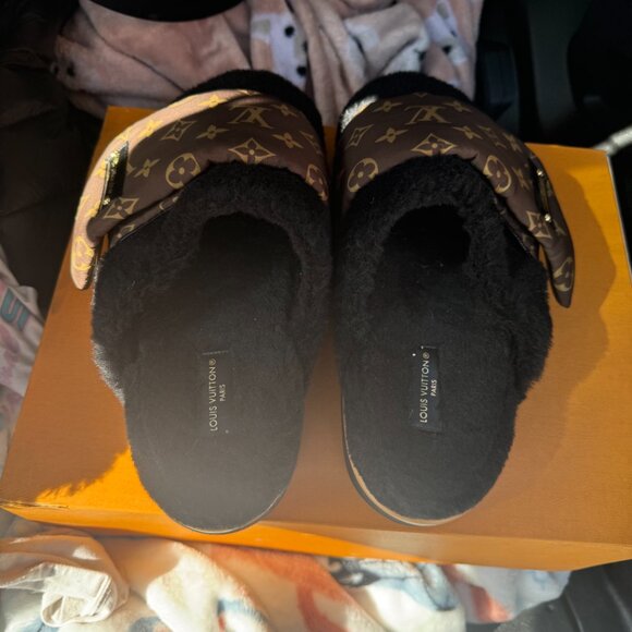 Louis Vuitton Shearling Nylon Monogram Pillow Comfort Mules - Womens - Picture 3 of 3